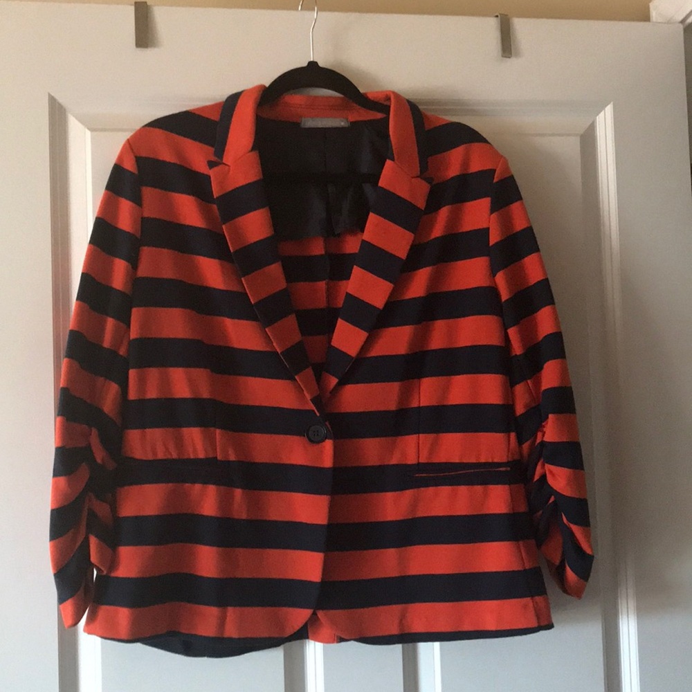Olivia Moon orange/blue striped Blazer